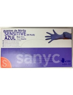 GUANTE NITRILO AZUL SENSITIVE T/S [1 x 100u.]