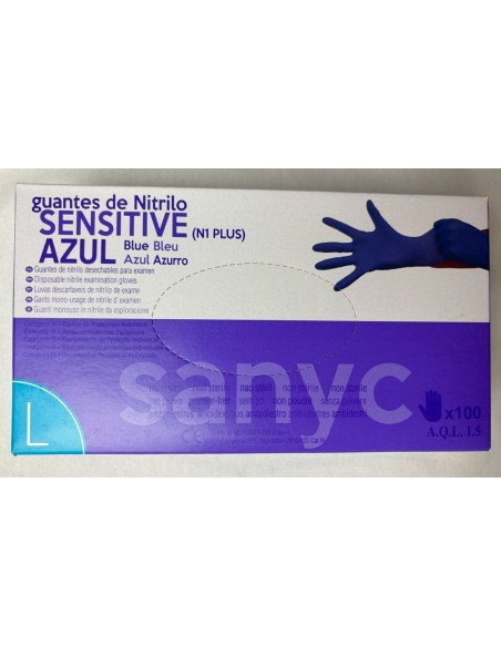 GUANTE NITRILO AZUL SENSITIVE T/L [1 x 100u.]