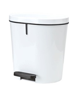 PAPELERA DENOX PLASTICO BLANCA OVAL 8L. C/PEDAL