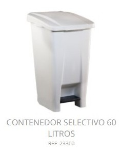 CONTENEDOR SELECTIVO DENOX CON PEDAL 60 LTRS NEGRO