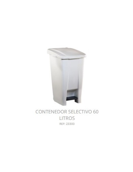 CONTENEDOR SELECTIVO DENOX CON PEDAL 60 LTRS BLANCO