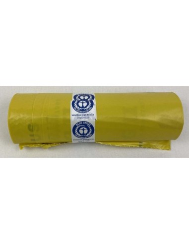 BOLSA AMARILLA 85x105 G-220 GII -18r x 10u.- \"residus sanitaris\"