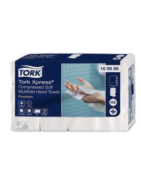 Tork Xpress H2 Toalla de Mano Entreplegada Suave -12pq. x 170u.-