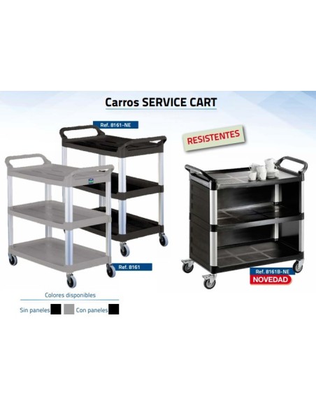 CARRO SERVICIO SERVICE CART 3 ESTANTES gris