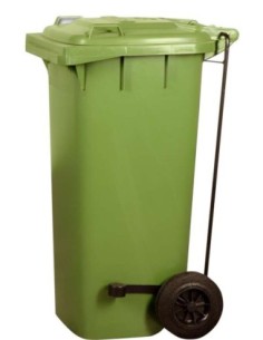 CONTENEDOR DENOX C/PEDAL Y C/RUEDAS 120 LTRS VERDE