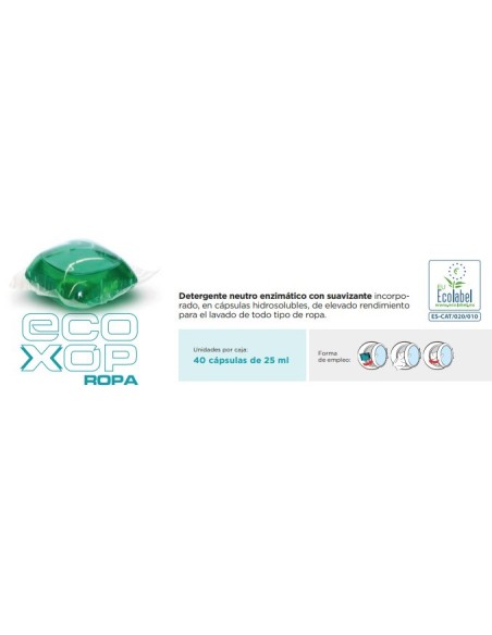 XOP ROPA ECO detergentesuavizante monodosis -1 x 40u-
