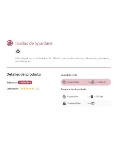 TOALLA SPUNLANCE 30x40cm BLANCA -1 x 2000u- 2