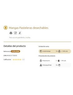 MANGA REPOSTERIA DESECHABLE 46 cms -1 x 100u- IBP 2