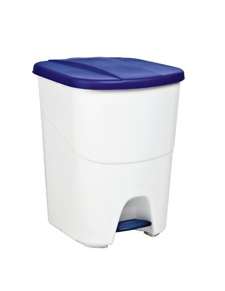 PAPELERA DENOX CPEDAL Y TAPA 40 LTRS AZUL