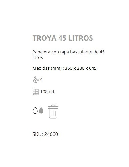 PAPELERA DENOX CTAPA BASCULANTE 45 LTRS swint top