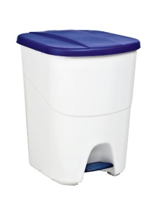 PAPELERA DENOX CPEDAL Y TAPA 40 LTRS BLANCA