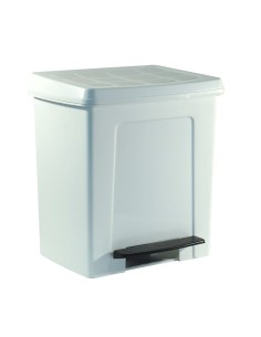 PAPELERA DENOX PLASTICO BLANCA 8L CPEDAL