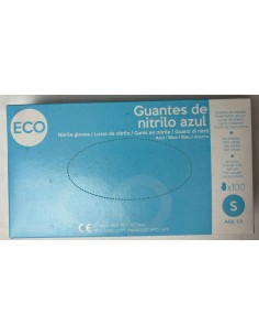 GUANTE NITRILO AZUL SIN POLVO TS -1 x 100u-  ECO