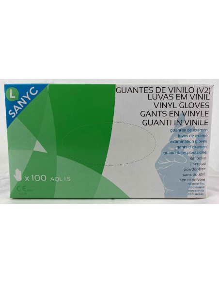 GUANTE VINILO BLANCO SIN POLVO TGRANDE -1 x 100u-