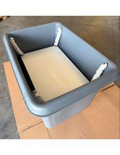 CONTENEDOR RECTANGULAR C PLATAFORMA ELEVADA 400L GRIS 1121x787x826 cm