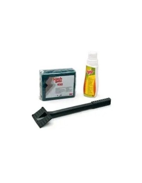 KIT LIMPIEZA RAPIDO DE PLANCHAS  1 BOTE DOSIFICADOR 6 ALMOHADILLAS Y 1 MANGO