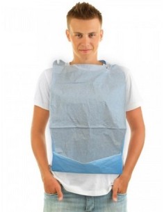 BABERO CON BOLSILLO 36x64cm AZUL -4pq x 125u-