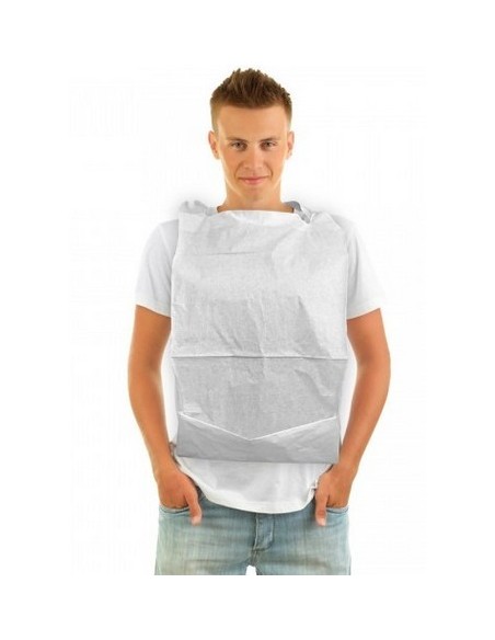 BABERO CON BOLSILLO 36x64cm BLANCO -1pq x 100u-