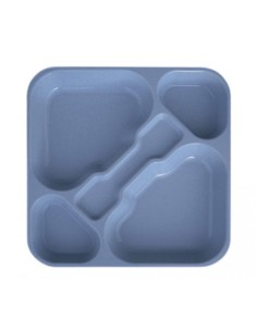 BANDEJA AUTOSERVICIO CUADRADA 335X335 CM POLIPROPILENO AZUL DE 5 COMPARTIMENTOS