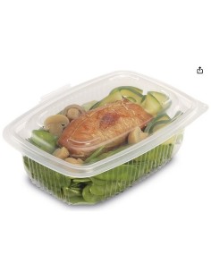 BANDEJA TRANSP 500CC C TAPA SEPARABLE  TENEDOR -1 x 400u- REF SLV500SP