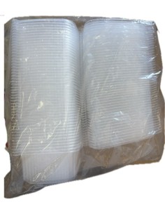 BANDEJA TRANSP 500CC CBISAGRA PET REDONDA -1 x 50u- REF 11468