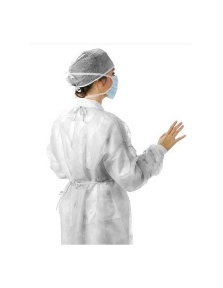 BATA POLIPROPILENO BLANCA CCIERRE TRASERO CON CINTAS -10pq x 10u-