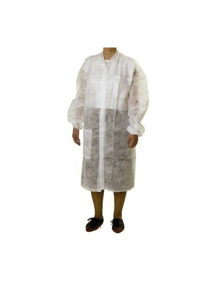 BATA POLIPROPILENO BLANCA TUNICA CVELCRO Y BOLSILLO -1u-