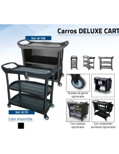 CARRO SERVICIO DELUXE CART 3 ESTANTES NEGRO 112X53X94CM 2