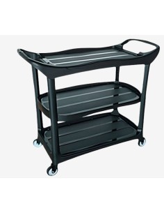 CARRO SERVICIO DELUXE CART 3 ESTANTES NEGRO 112X53X94CM