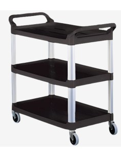 CARRO SERVICIO SERVICE CART 3 ESTANTES NEGRO 103X51X90CM