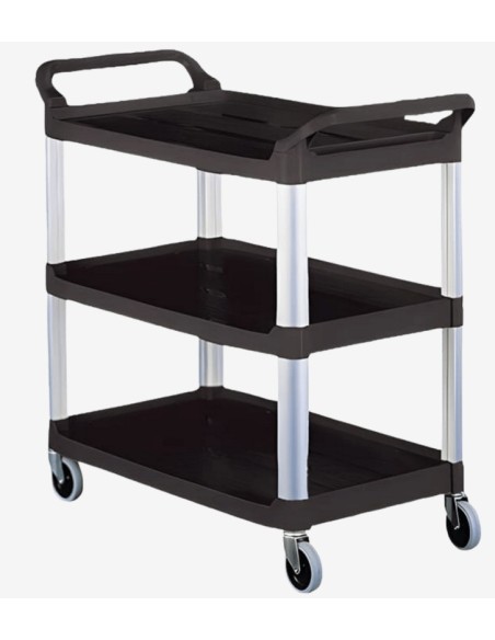 CARRO SERVICIO SERVICE CART 3 ESTANTES NEGRO 103X51X90CM