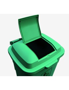 CONTENEDOR PULL CON APERTURA CRUEDAS Y PEDAL VERDE 120 L 2