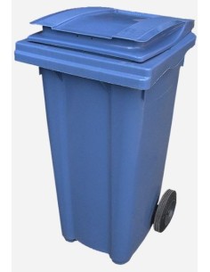 CONTENEDOR PULL CON PEDAL Y RUEDAS AZUL 120L
