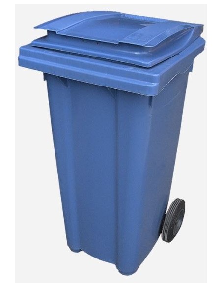 CONTENEDOR PULL CON PEDAL Y RUEDAS AZUL 120L