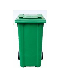 CONTENEDOR PULL CON PEDAL Y RUEDAS VERDE 120L