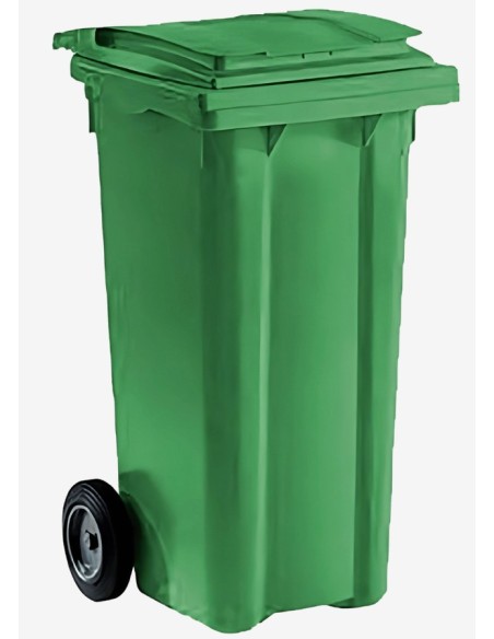 CONTENEDOR PULL CON PEDAL Y RUEDAS VERDE 120L