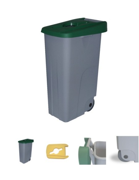 CONTENEDOR RECICLAJE DENOX 85 LTRS NEGRO