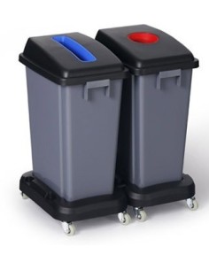 CONTENEDOR SLIM 2X60 L C BASE RUEDAS Y TAPA COLORES