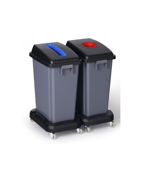 CONTENEDOR SLIM 2X60 L C BASE RUEDAS Y TAPA COLORES