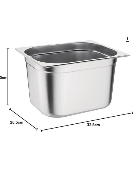 CUBETA GN INOX 1/2 P200