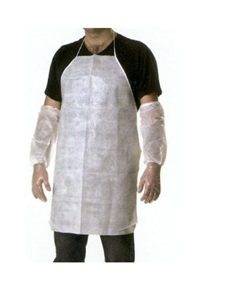 DELANTAL CPETO BLANCO tejido de polipr  capa poliet60x84CM -20pq x 10u-