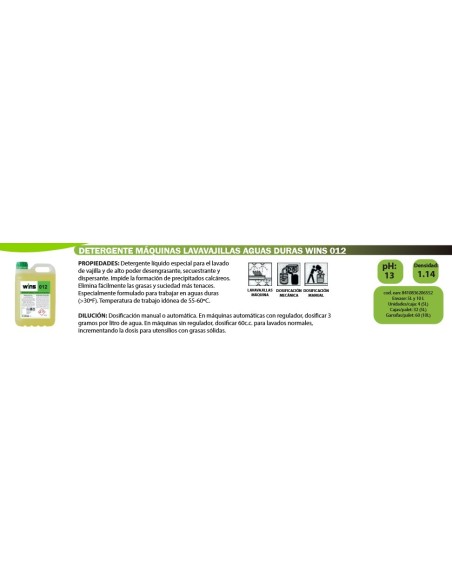 Detergent per a Rentavaixelles Automatic 012 WINS AD -1 x 5kg-