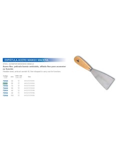 ESPATULA DE ACERO 50 MM MMADERA