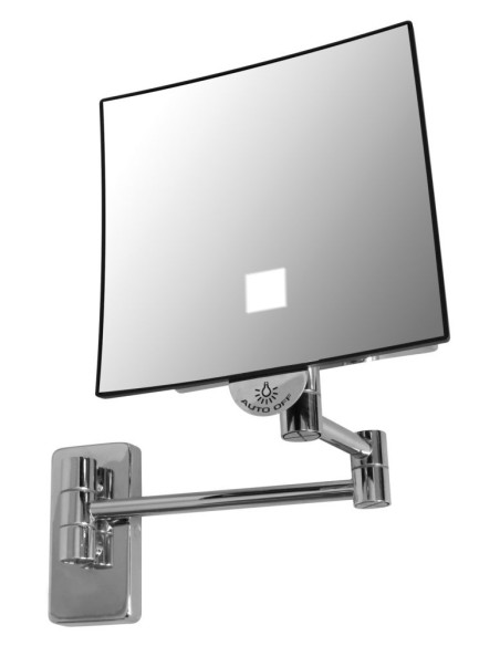 ESPEJO ECLIPS JVD CUADRADO CON LUZ BRAZO TUBULAR