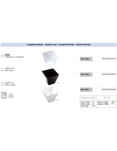 GP TAPA TARRINA ROMBO TRANSP 90CC -1 x 25 uds-