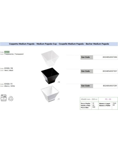 GP TARRINA PAGODA 200 CC -1 x 12 uds-