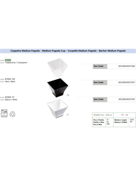 GP TARRINA PAGODA 200 CC -1 x 12 uds-
