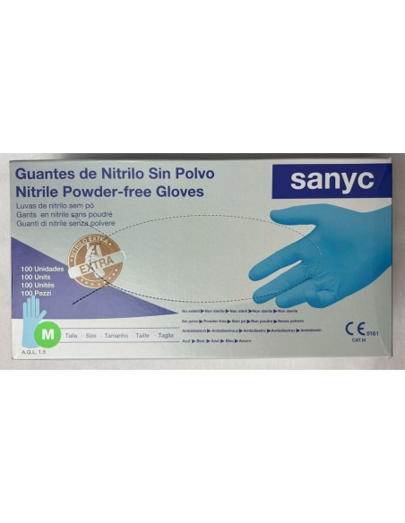 GUANTE NITRILO AZUL EXTRA FUERTE TM -1 x 100u-