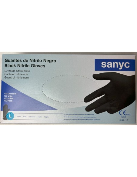 GUANTE NITRILO NEGRO TG SANYC -1 x 100u-