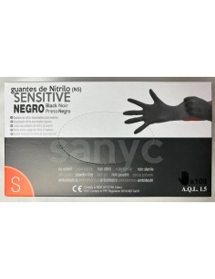 GUANTE NITRILO NEGRO TS SENSITIVE -1 x 100u-